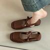 Design sense hollow bag head sandals summer French retro style with skirt breathable casual girl Mary Jane single shoes