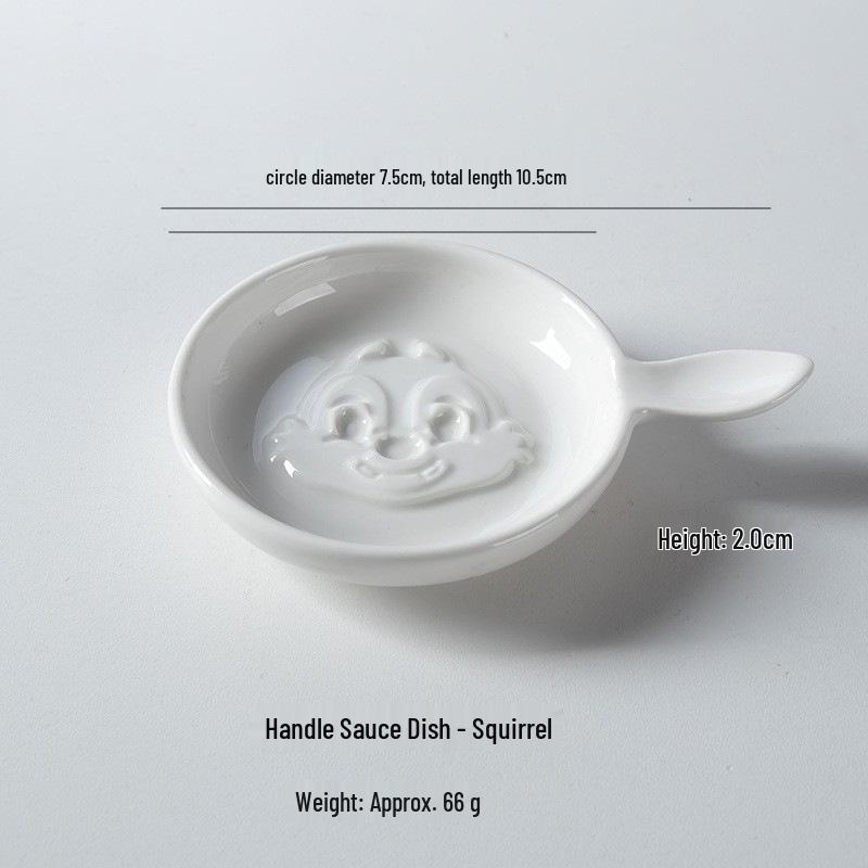 

Creative Cartoon Embossed Ceramic Sauce Dish - Mini Cute Hot Pot Dipping & Snack Dish