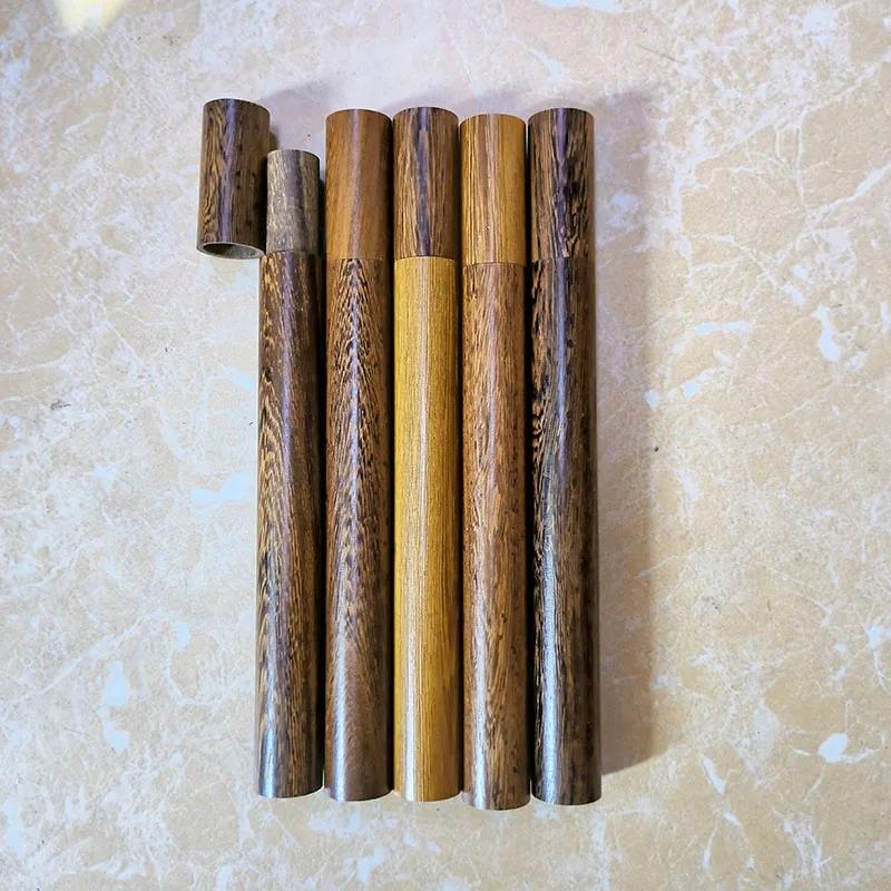 Wooden 5g/10g/20g Rosewood Incense Sticks Storage Tube Portable Wood Box, Can Put 10cm/21cm Sandalwood OUD Incense