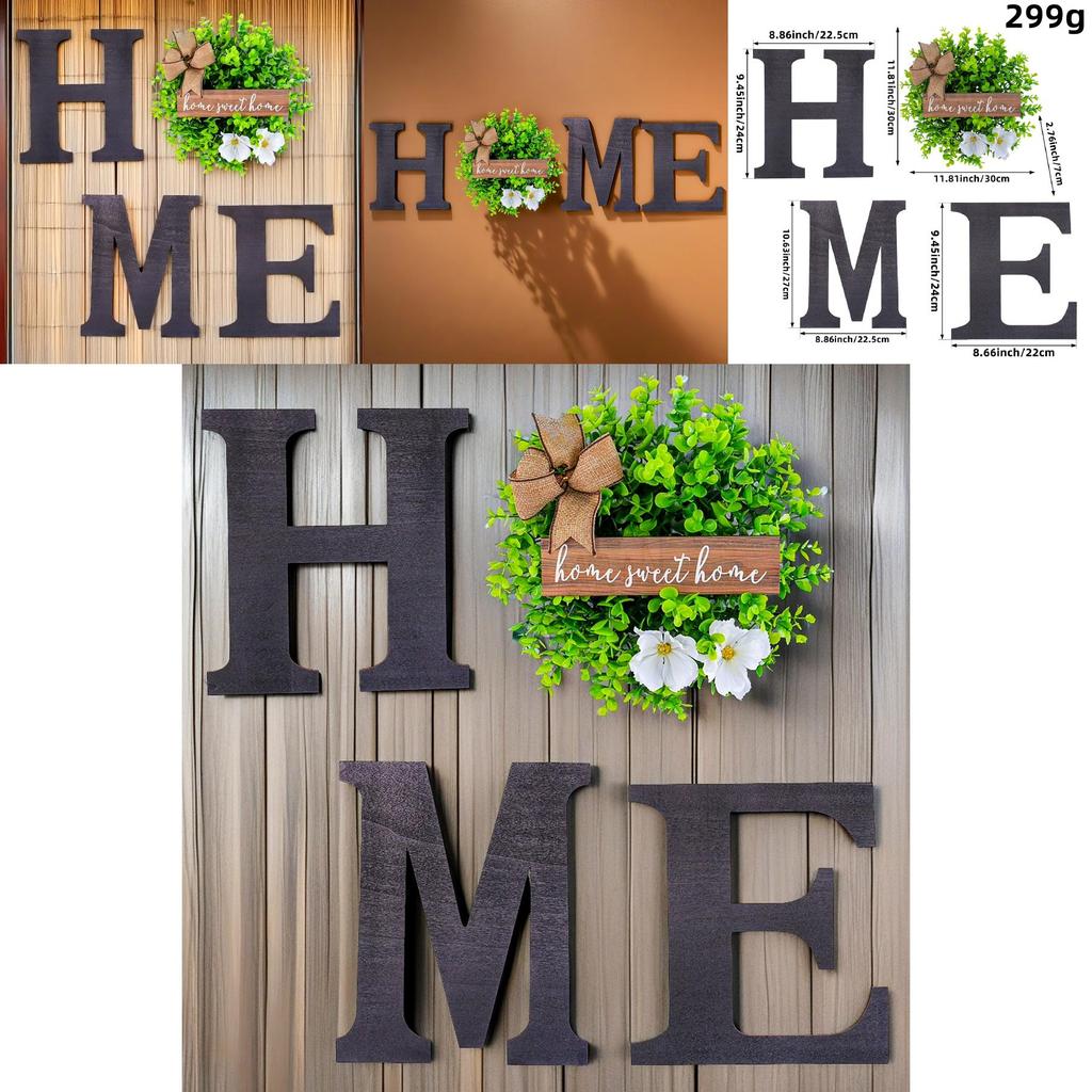 Home Wooden Letter Hanging Sign With Creative Design For Wall Art And Room Decoration