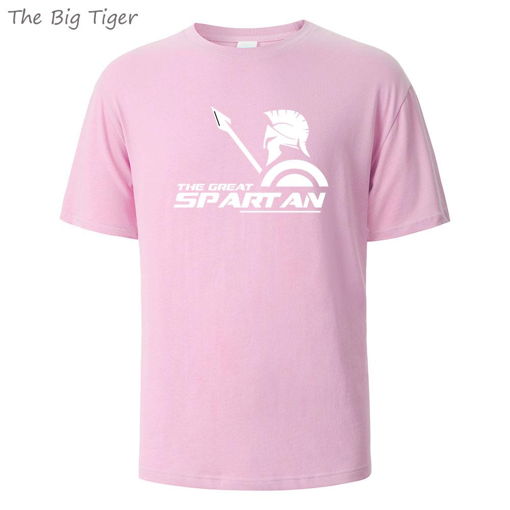 

Spartan Printing Летняя Хлопковая Мужская Футболка Легкая Круглый Вырез Дышащая Ткань Повседневная Простая Стильная Футболка Мужская Футболка 4XL