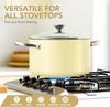 MICHELANGELO 6QT Stock Pot with Lid Soup Pot Ceramic Nonstick Cooking Pot Induction Compatible Double Handle Cookware