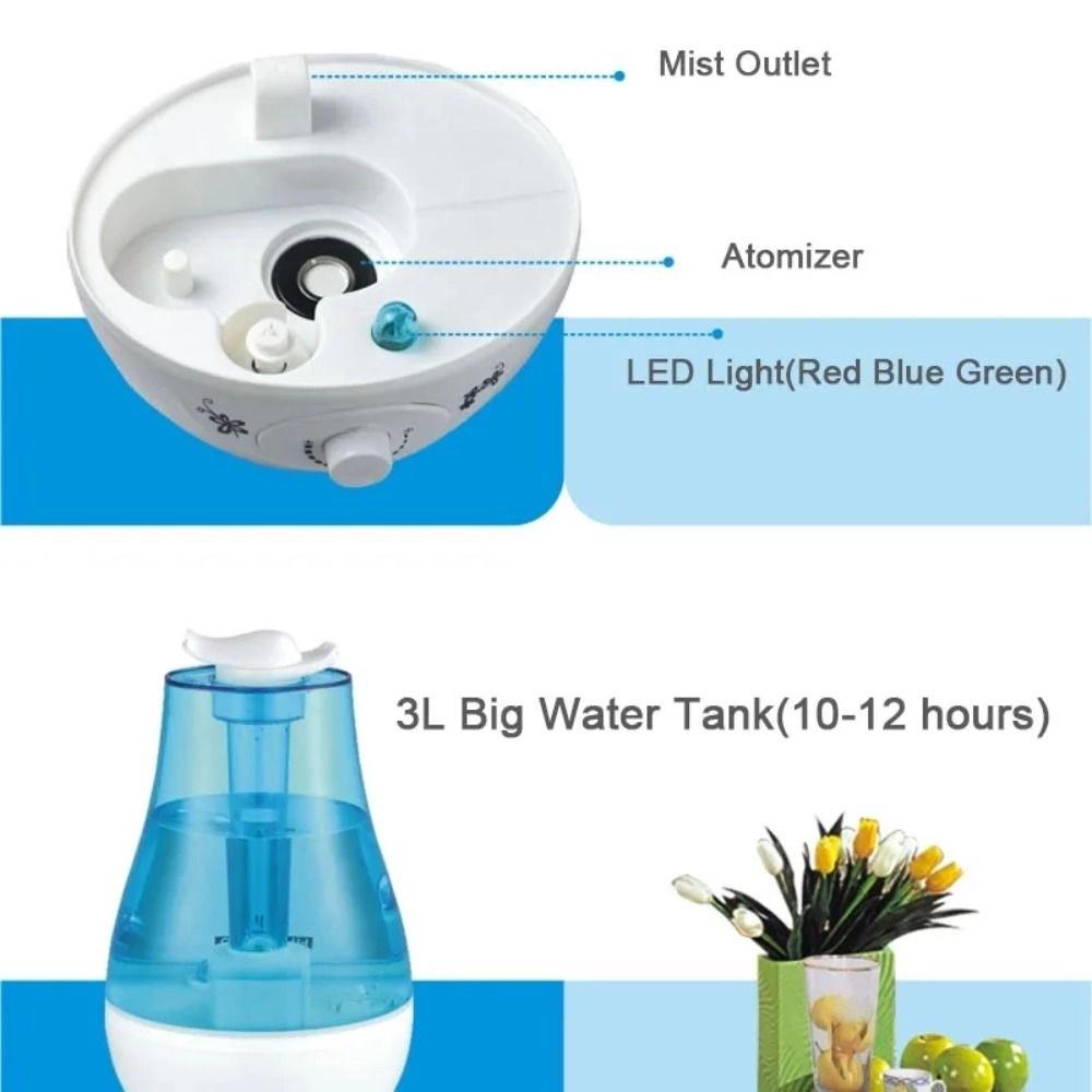 3000ML Capacity Double Spray Humidifier Big Mist Volume 3L Large Capacity Humidifier  Baby Room