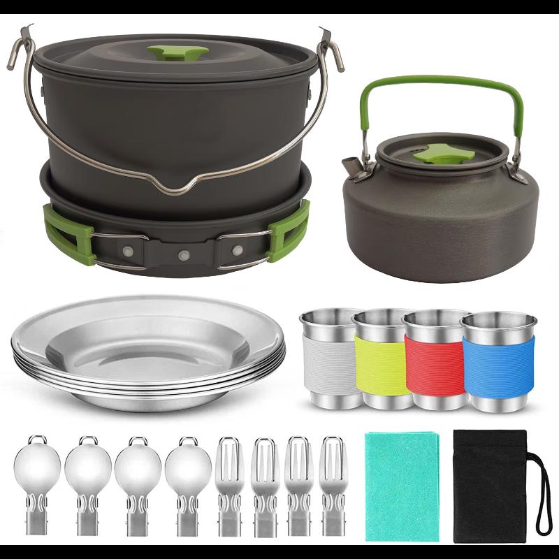 ZISIZ Portable Camping Cookware Set
