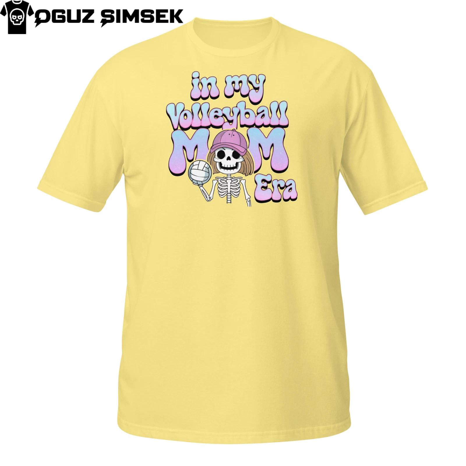 In My Volleyball Mom Era T-Shirt Mens Womens Tees Top – Funny Skeleton Sports Graphic Tee S
