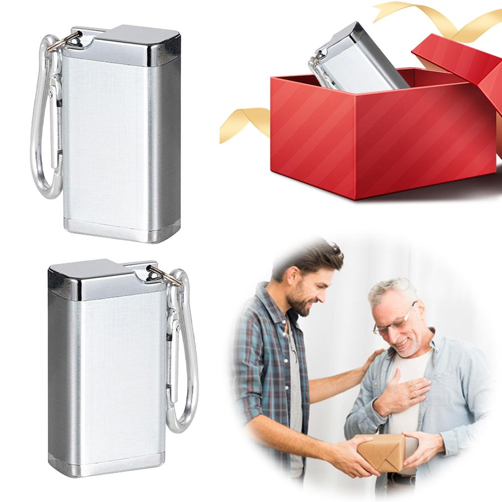 Mini Portable Ashtray Aluminum Alloy Outdoor Cigarette Holder Rotating Lid Cigarette Ashtray Fireproof for Outdoor Travel