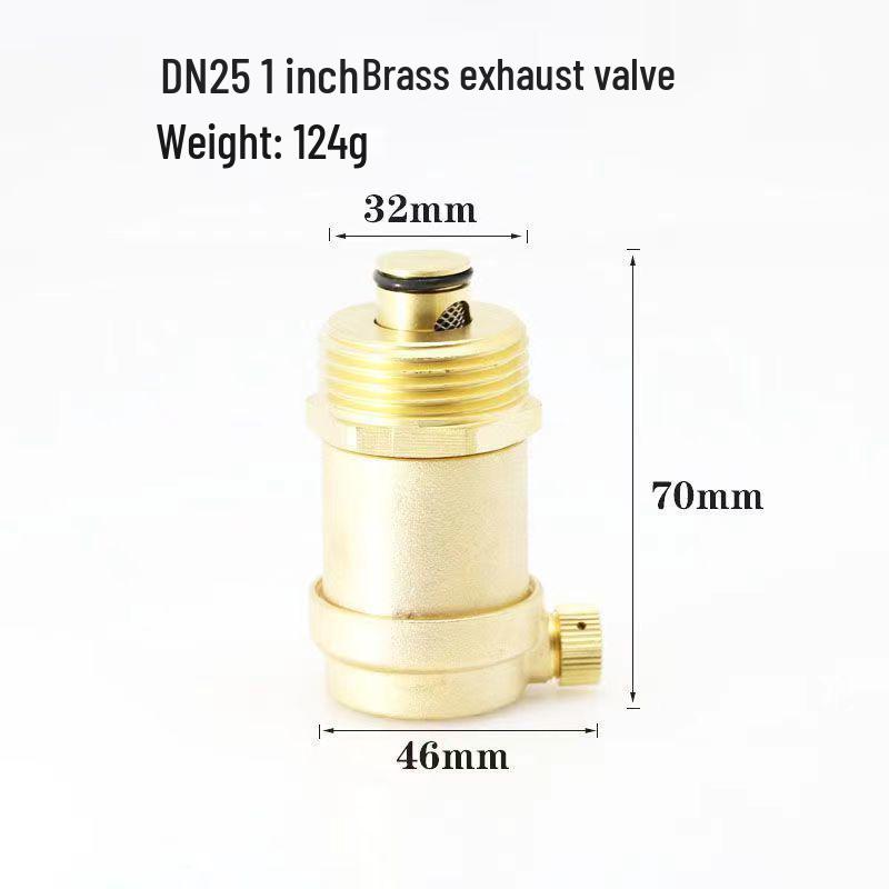 Thickened Brass Automatic Quick Exhaust Valve with Weighted Pointed Vent, Threaded Fittings 1/2", 3/4", 1