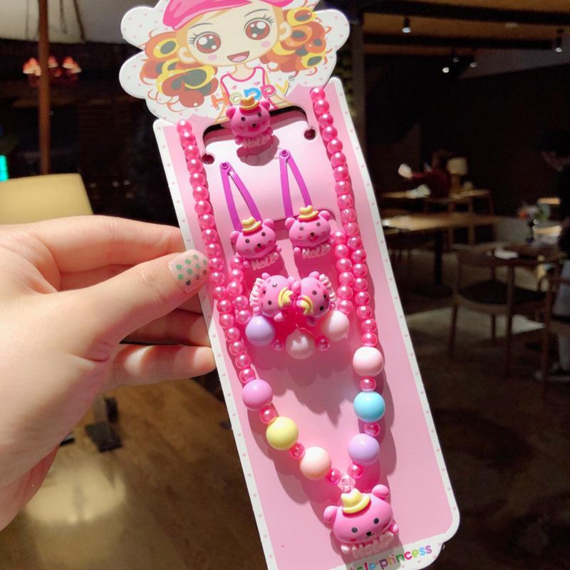 Coffret Cadeau Bijoux de Princesse pour Filles: Collier, Bracelet, Bague, Pince et Attache Cheveux