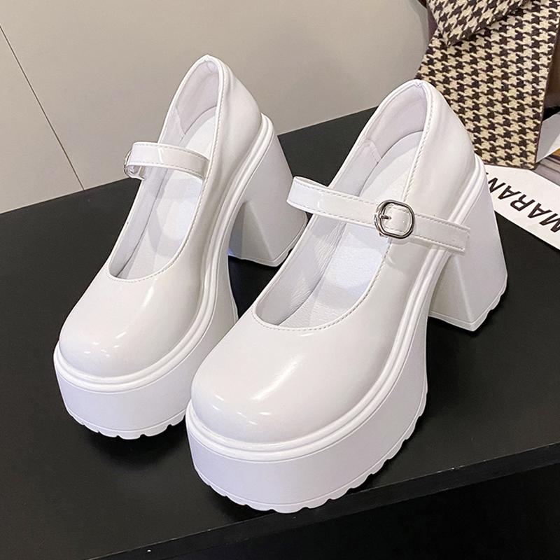 Fashion New Brand Women Mary Janes Lolita Shoes Chunky Platform High Heels Shoes Autumn 2024 Fashion Sexy Pumps PU Leather Party Shoes