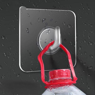 5–50 Stück transparente selbstklebende Haken zur Wandmontage, Haken mit Saugnapf, für schwere Lasten, Organizer für Küche und Bad