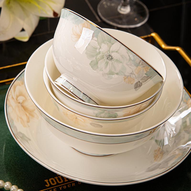 New Chinese Bone China Tableware: Bowls, Plates, and Dishes for Housewarming