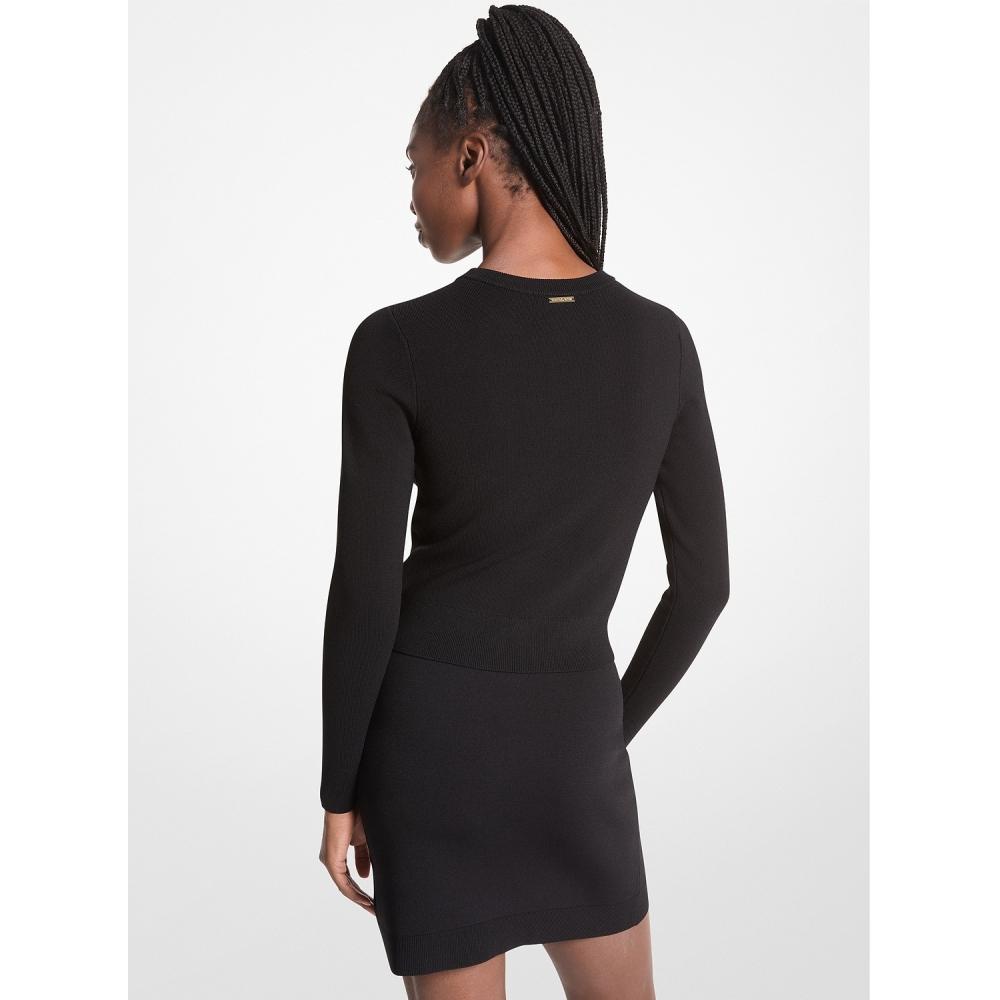 Michael Kors Stretch Knit Cardigan Jr460sq5zv1 Black