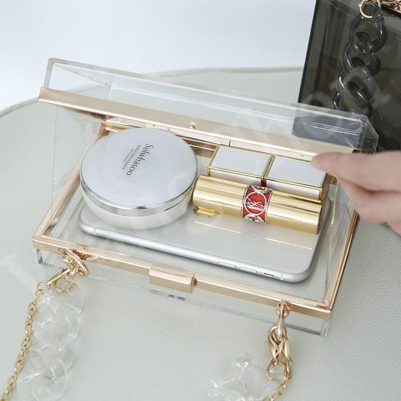 Black Quality Luxury Designer Handbags Brand Shoulder Bag Evening Jelly Transparent Party Clutches Women Handbag Acrylic Purse