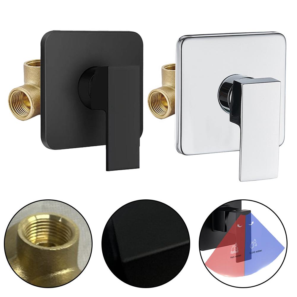 Modern Black Wall Mounted Hot and Cold Water Mixing Valve for Bathroom
