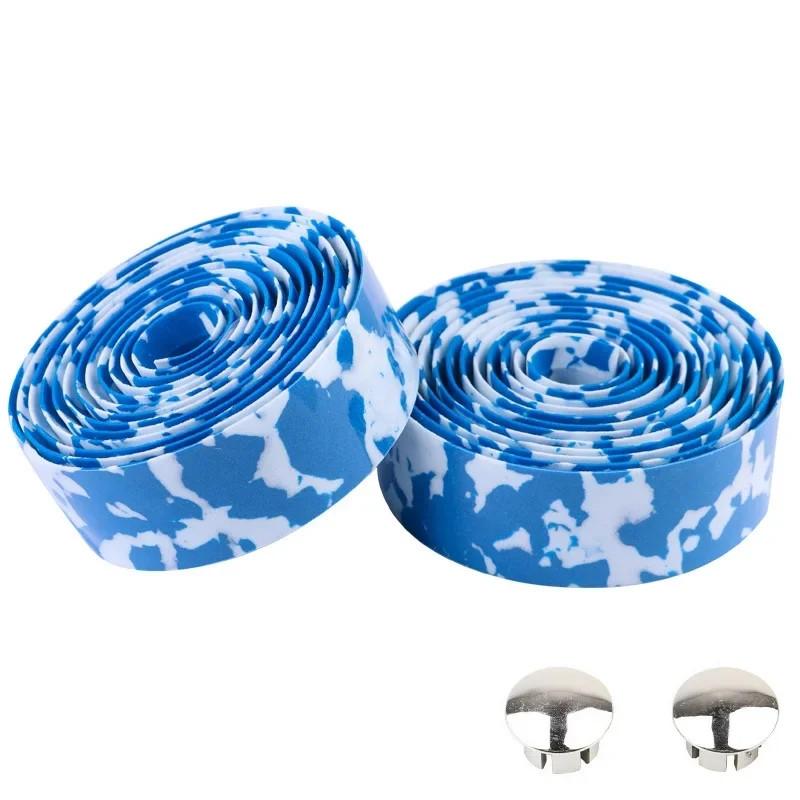 1 pereche de bandă de ghidon pentru bicicletă de drum, respirabilă, anti-alunecare, bandă pentru bicicletă cu burete, camuflaj, absorbant șoc, mâner, accesorii MTB