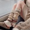 Retro Color-blocked Knitted Hosiery, School Personality, Hot Girl, Striped Slimming, Color-blocking Leg Coverings for Girls