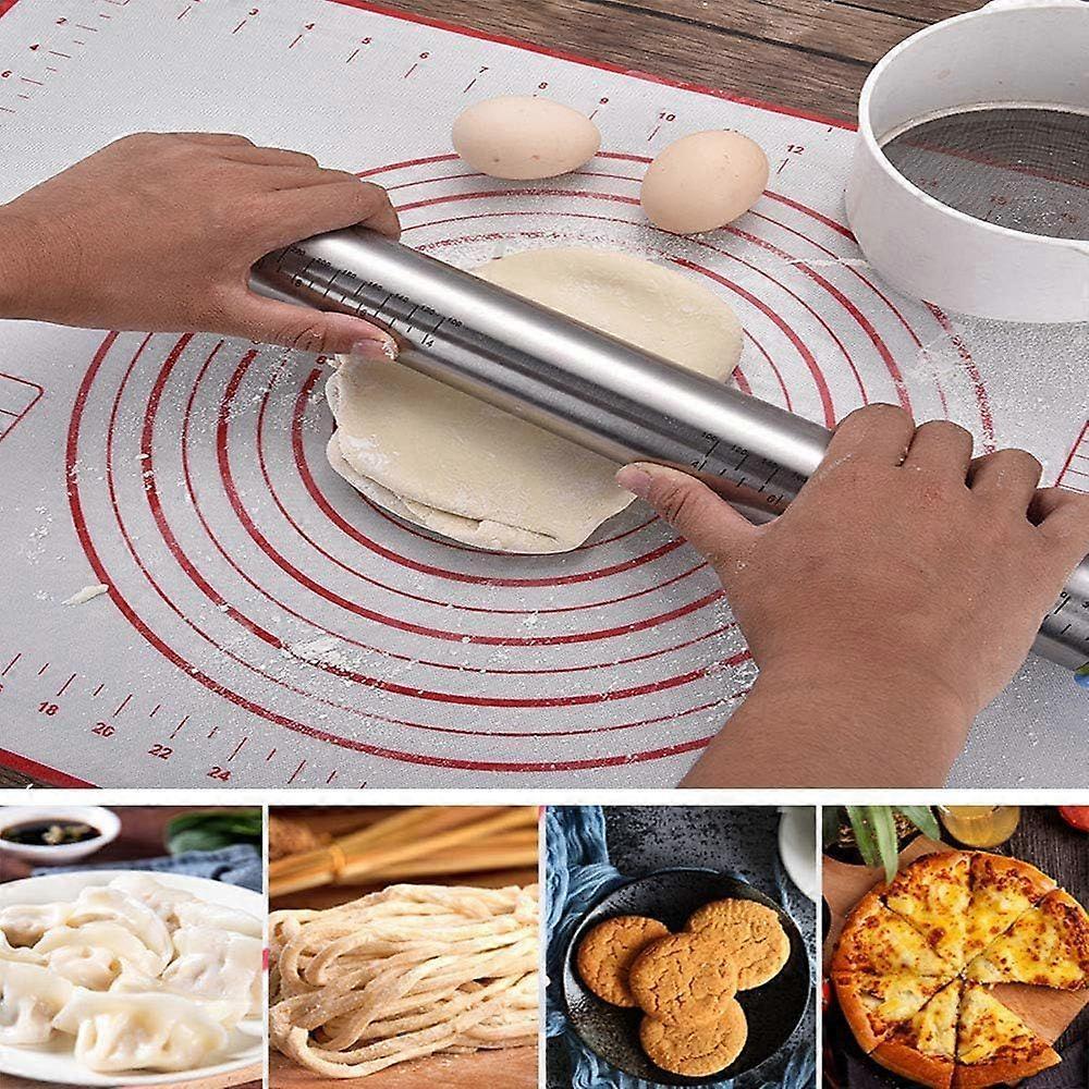 Rolling Pin, Adjustable Stainless Steel Rolling Pin and Silicone Baking Pastry