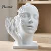 Artistic Tension Sculpture Abstract Broken Face Art Sculpture, Nordic Minimalist Plastic Statue, 3D Printed Deconstructive Ornament for Living