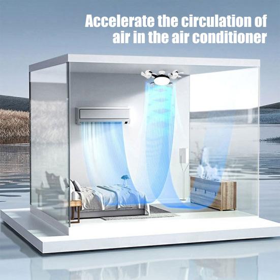 Energy Saving Ceiling Fan 3/4/5 Blade with Light & Remote Control, 2-in-1 Silent LED Drone Foldable Blades, 3-Speed Dimmable E27 Socket for
