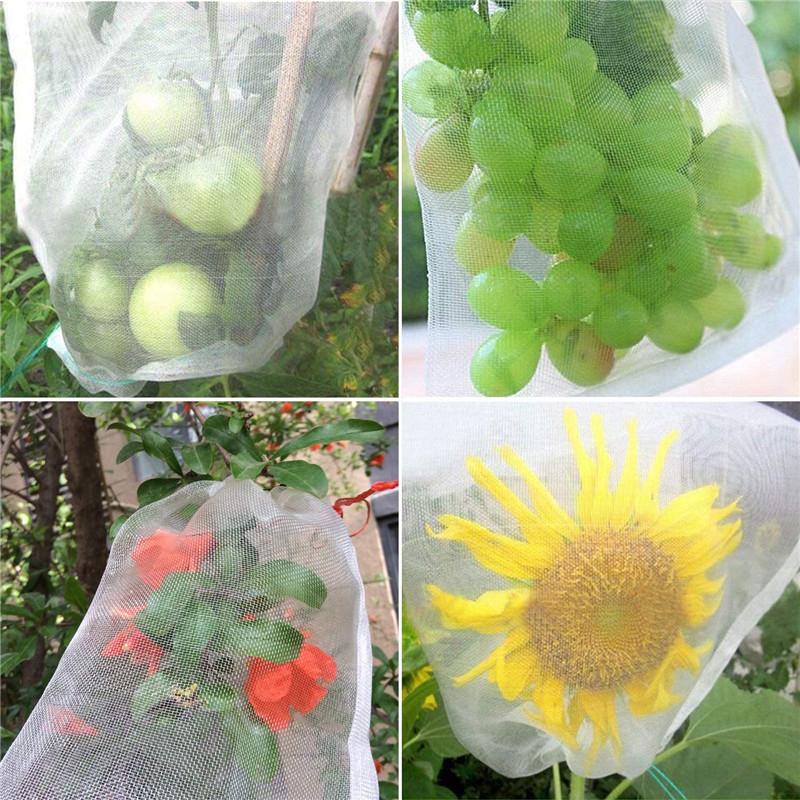 20-100pcs Grapes Fruit Grow Bags Netting Mesh Strawberry Vegetable Plant Protection Bags For Pest Control Anti-Bird Garden Tools