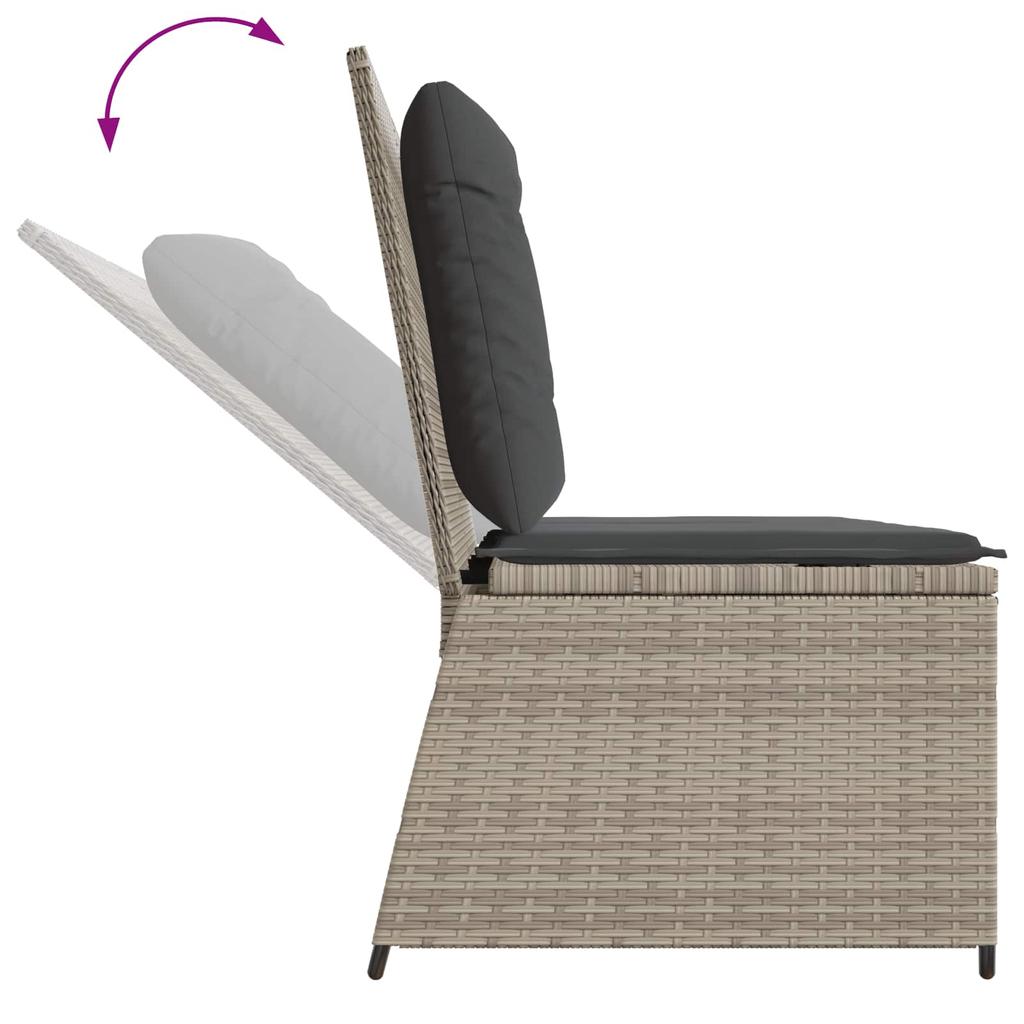 Garden Bench Light Grey Poly Rattan