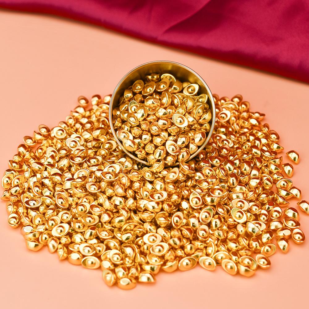 1 pcs Simulated mini solid gold ingot, wealth attraction, home opening decorations, gold decoration, gold gilding Guochao decoration