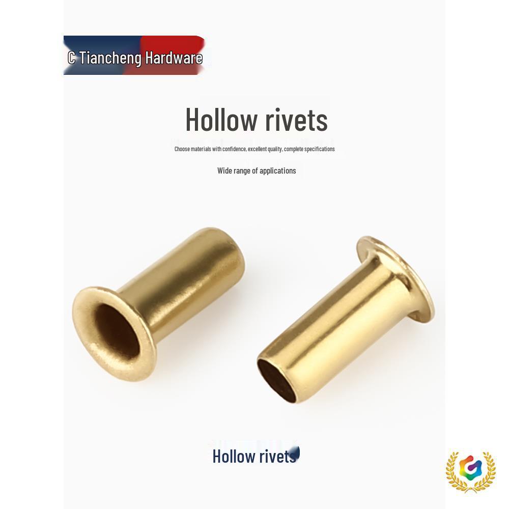 Pure Brass Hollow Rivets & Copper Eyelets Fasteners M1.3–M5