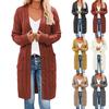 Solid Color Long Sleeve Women Cardigan Button Down Pockets Open Front Twist Sweater Coat Outerwear