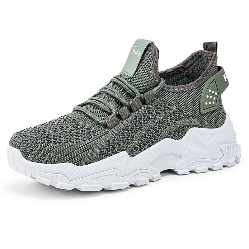 Shoe processing Large size sports shoes Soft sole Single shoes Flying woven heightening net shoes Soft sole shoes 43