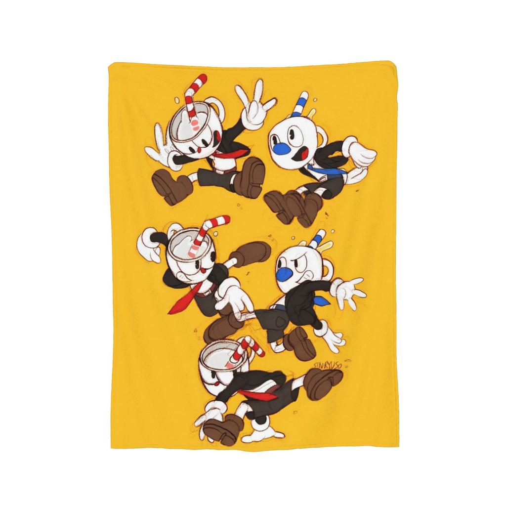 Cupheads Video Game Art Blankets Flannel Super Warm Throw Blankets for Outdoor Travel Bedroom Quilt