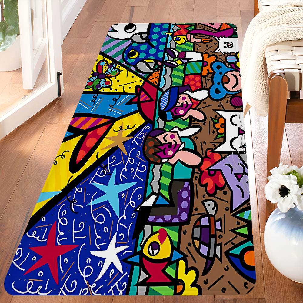 Artist R-Romero B-Britto Door Mat Washable Non-Slip Living Room Sofa Chairs Area Mat Kitchen Doormat Area Rug