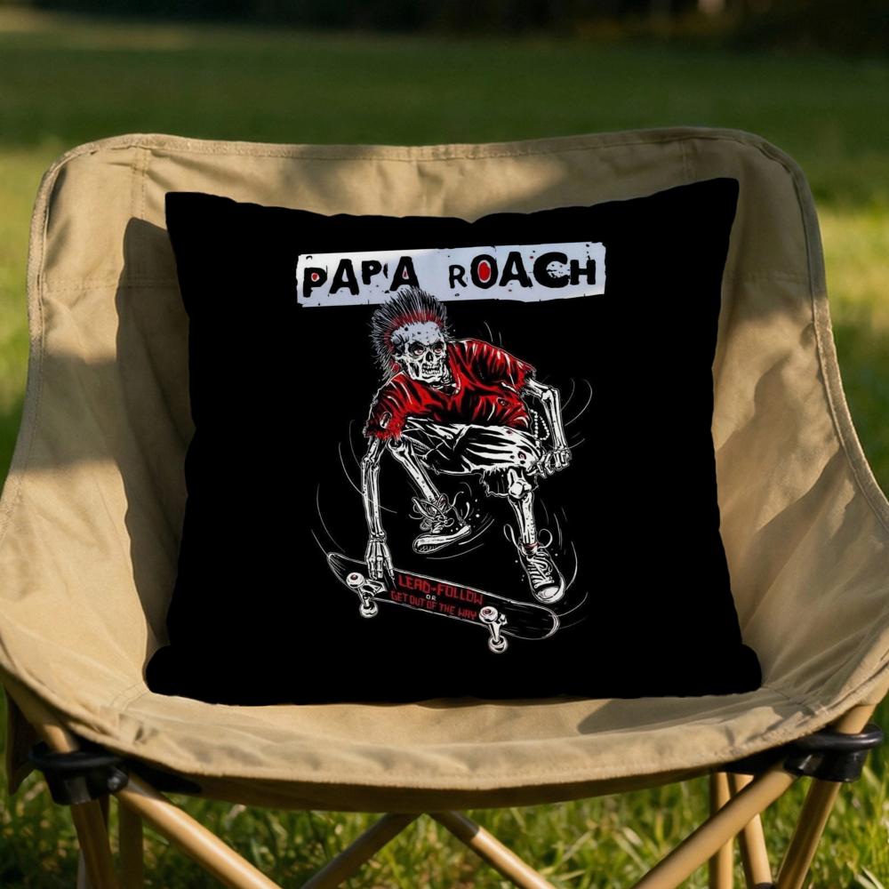 Band PPapa RRoach Cushion Cover Soft Reversible Durable Pillow Cover MultiScene Use for Home Car Daily Comfort