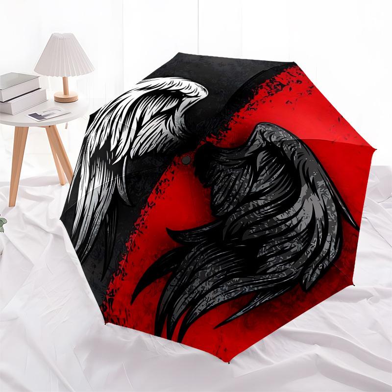 

1pc Angel Devil Wings Contrast Umbrella with Plastic Handle,Compact & Stylish,Cartoon Pattern,Outdoor UmbrellaPT396