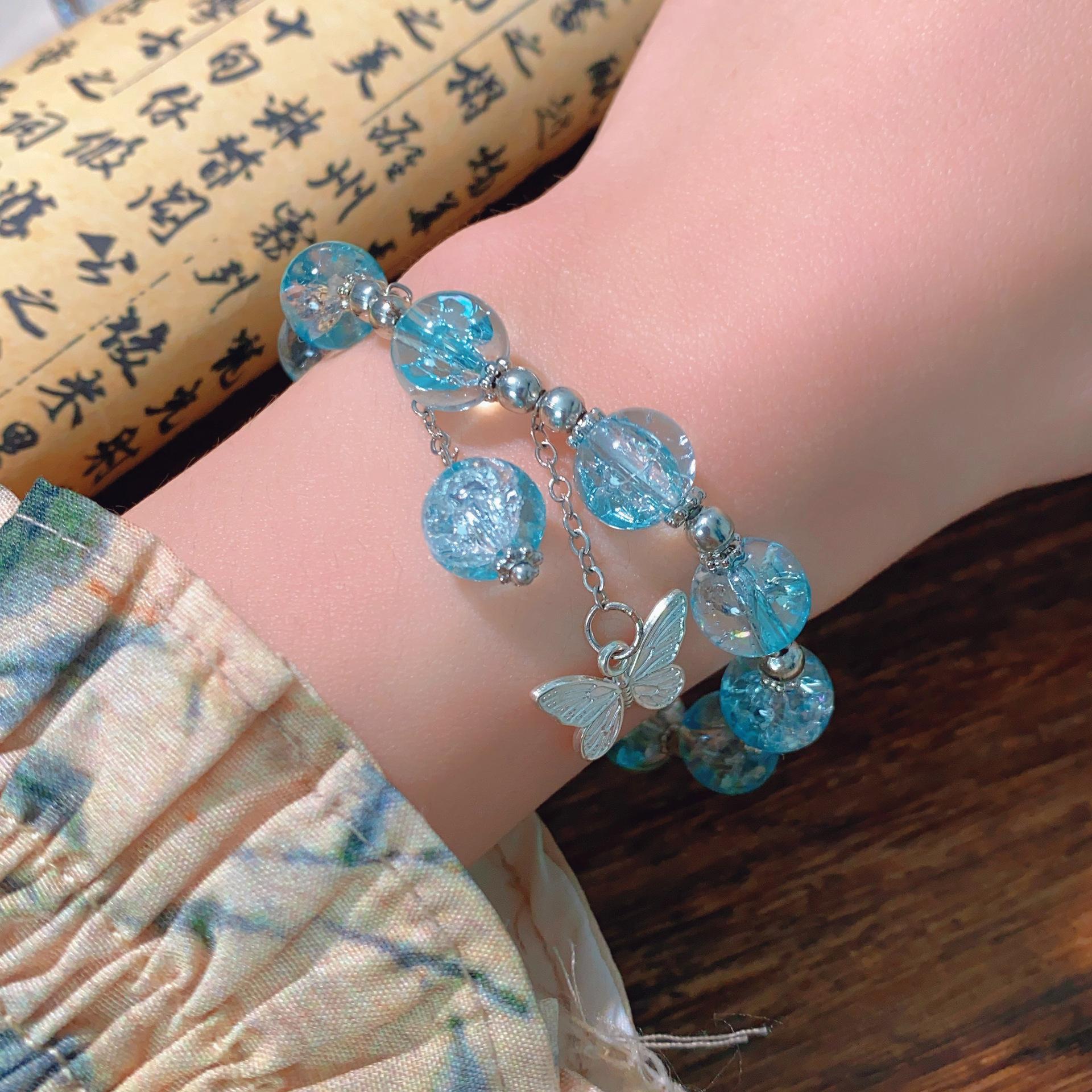 

Лето 2024 Шикарный браслет-бабочка с глазурью «ледяная трещина» Унисекс дизайн Геометрический