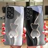 Trompe L'oeil Bear For Samsung Galaxy S10 20 Plus 21 FE 22 23 24 FE 25 Ultra Black Tempered Glass Phone Case Hard Shell