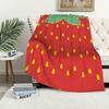 Cute Strawberry Fashion Flower Blanket Flannel Warm Comfort Soft Plush Blanket For Picnic Beds Sofas Homes And Bedrooms