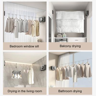 Retractable Aluminum Wall Mounted Clothes Line Waterproof Laundry Clothesline Heavy Duty Clothesline for Outdoor Indoor Camping