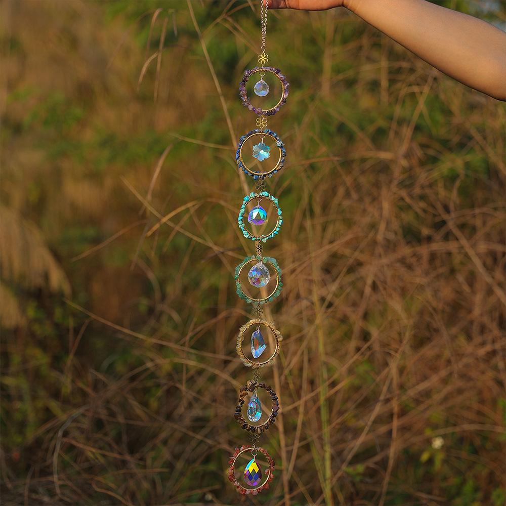 Natural Gravel Dream Catcher Crystal Wind Chime Room Decoration Pendant Aerial Hanging Decoration