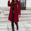 Women's Stylish Casual Color Long Coat with Buttons and Pockets for Daily Wear