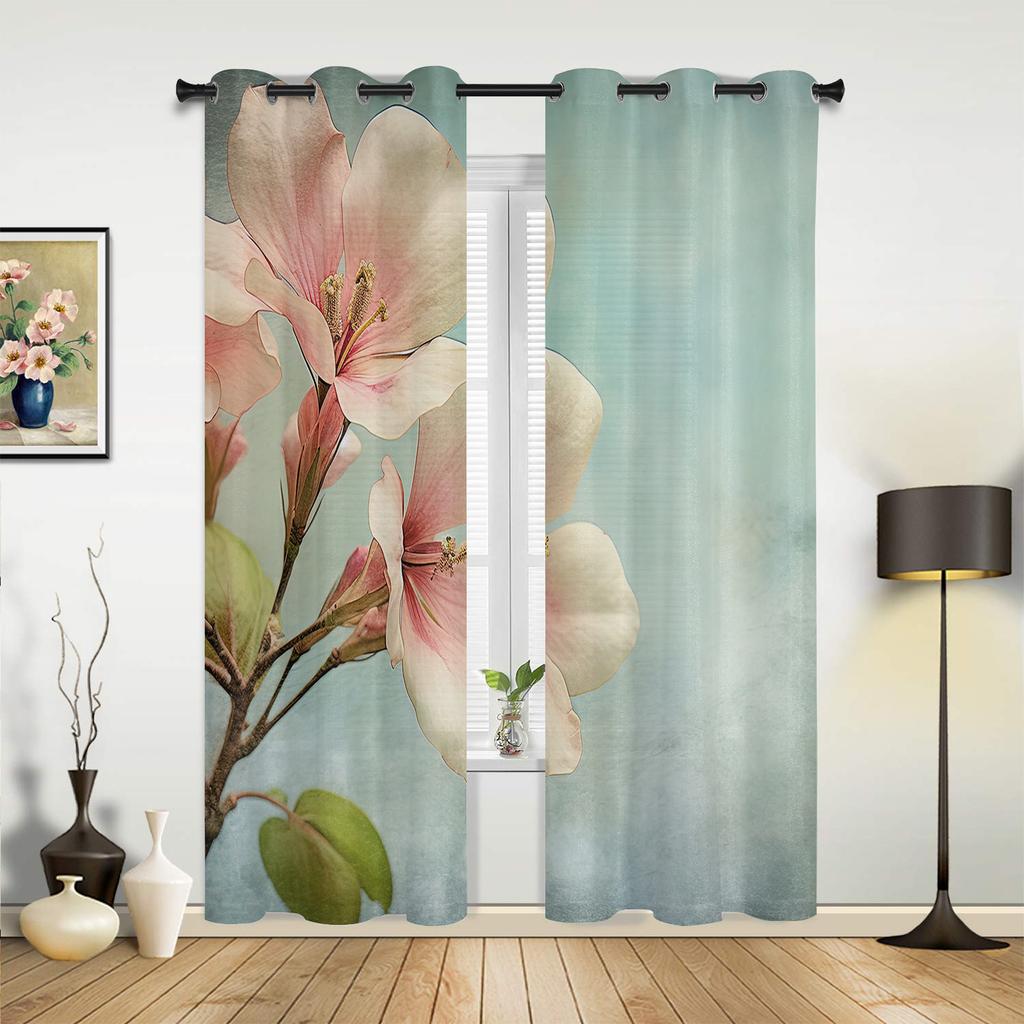 Blumen Aquarell Blätter Fenstervorhänge für Wohnzimmer Schlafzimmer Vorhang Modern Küche Jalousien Drapierungen Vorhänge