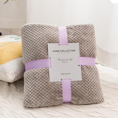 Thick Pure Color Plaid Flannel Blanket - Office Nap & Air Conditioning Use, Coral Fleece
