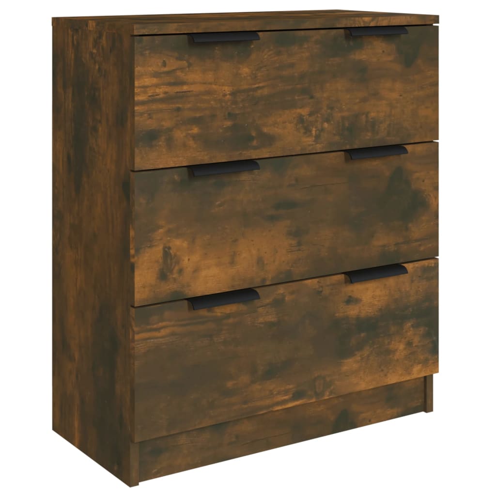Vidaxl 3-Piece Chest of Drawers, Smoked Oak, Wood-Based Material