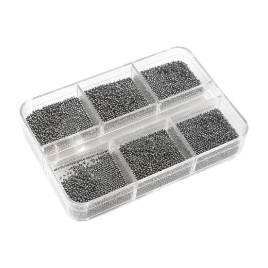 1 Set 6 Grids Nail Art Beads Kit with Storage Box 3D Nail Art Metal Caviar Beads DIY Manicure Design Decoration Balls Charm Nail Accessories
