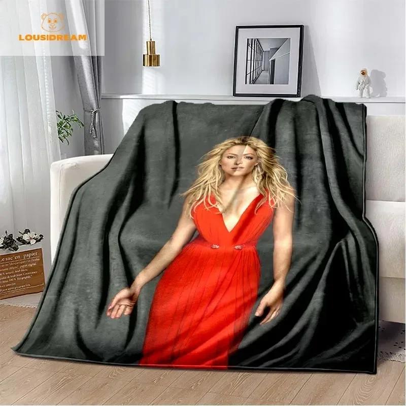 Mode Shakira Merch Pop Kvinnlig Sångare Tryck Flanellfilt Stjärnkonst Bärbar Hem Resa Kontor Vilopaus Julklapp