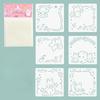 6pcs Children's Stencils Cartoon Animal Pattern Drawing Template Notebook Graffiti Student School Supplies