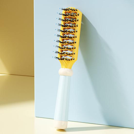 Curved Vented Hair Detangling Brush, Scalp Massage Paddle Brush for Wet Dry Hair, Scalp Massage Blow Drying Hair Detangler Brush