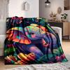 1pc Elephant Print Blanket Lightweight Flannel Blanket Throw Blanket For Sofa, Bed, Travel, Camping, Livingroom, Office, Couch, Chair, And Bed Yy25101