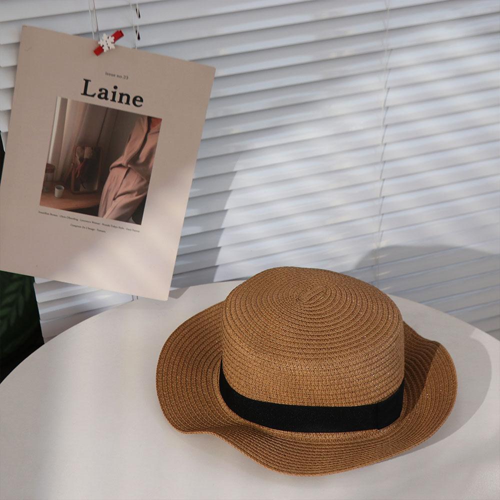 French Style Straw Hat Spring Summer Sun Hat Fashion Flat Tops Cap Men and Women