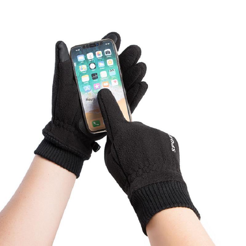Mănuși de schi cu ecran tactil de iarnă: Rezistent la vânt, fleece gros de catifea, rezistent la ciclism în aer liber și frig