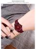 Gedi Fashion Glitter Women's High-End Waterproof Quartz Watch with Leather Strap